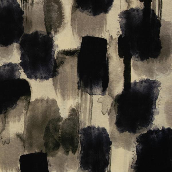 Baumwoll-Leinen Adria Abstrakt Grau/Schwarz/Beige von Swafing